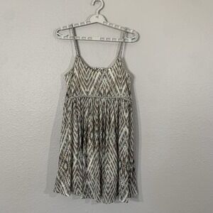 FREE PEOPLE Periscopes in the Sky Printed Pleated Babydoll Mini Dress‎ Size XS